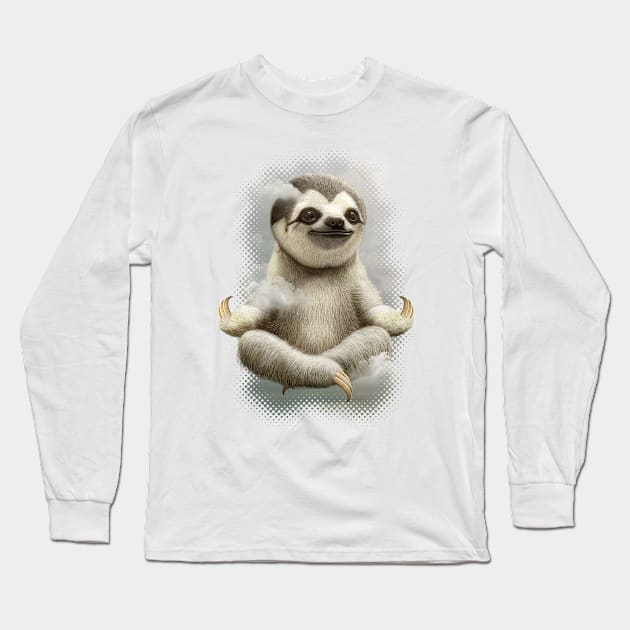 sloth meditate Long Sleeve T-Shirt by ADAMLAWLESS